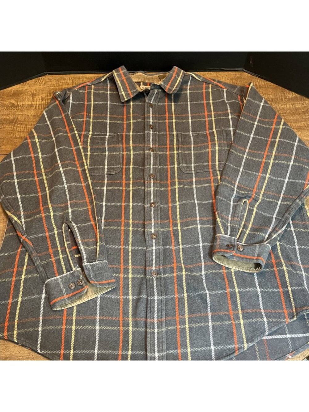 Vintage St Johns Bay Brawny Flannel Shirt Men’s 3XLT Corduroy Cuff Work Gorpcore